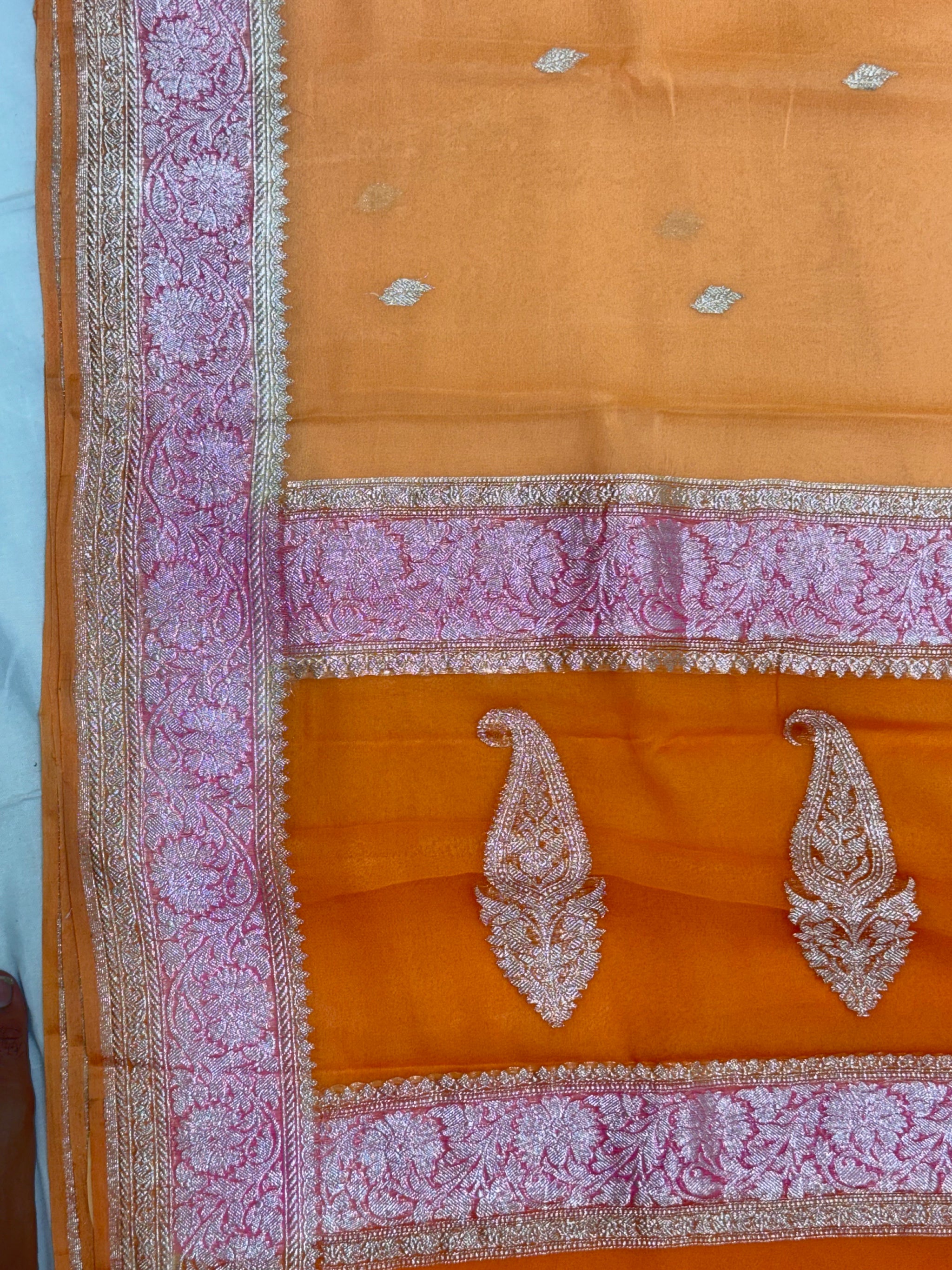 Pure Khaddi Chiffon Banarasi Saree