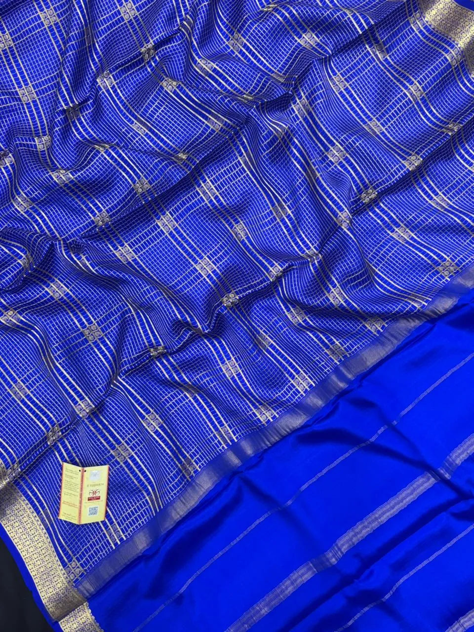 Mysore Silk Saree with Royal Chex Pattern (Chamundi)