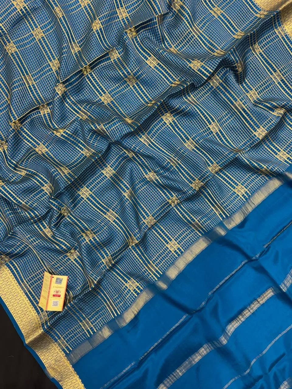 Mysore Silk Saree with Royal Chex Pattern (Chamundi)