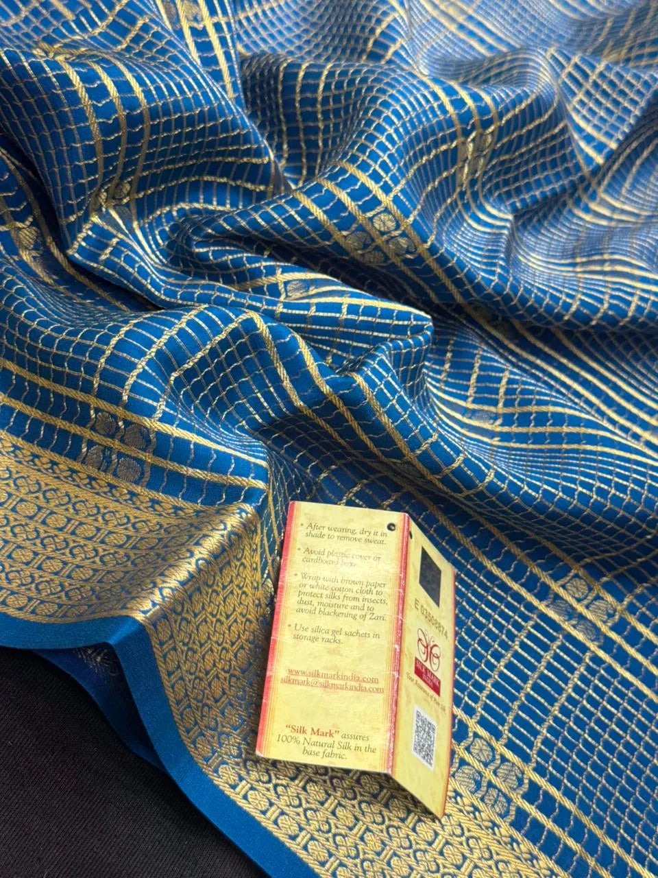 Mysore Silk Saree with Royal Chex Pattern (Chamundi)