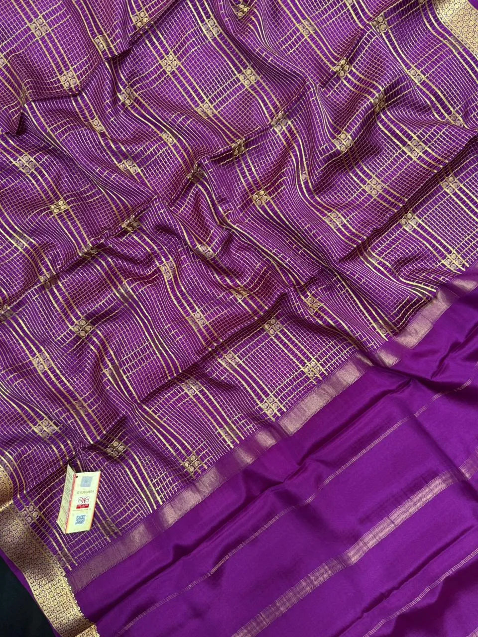 Mysore Silk Saree with Royal Chex Pattern (Chamundi)