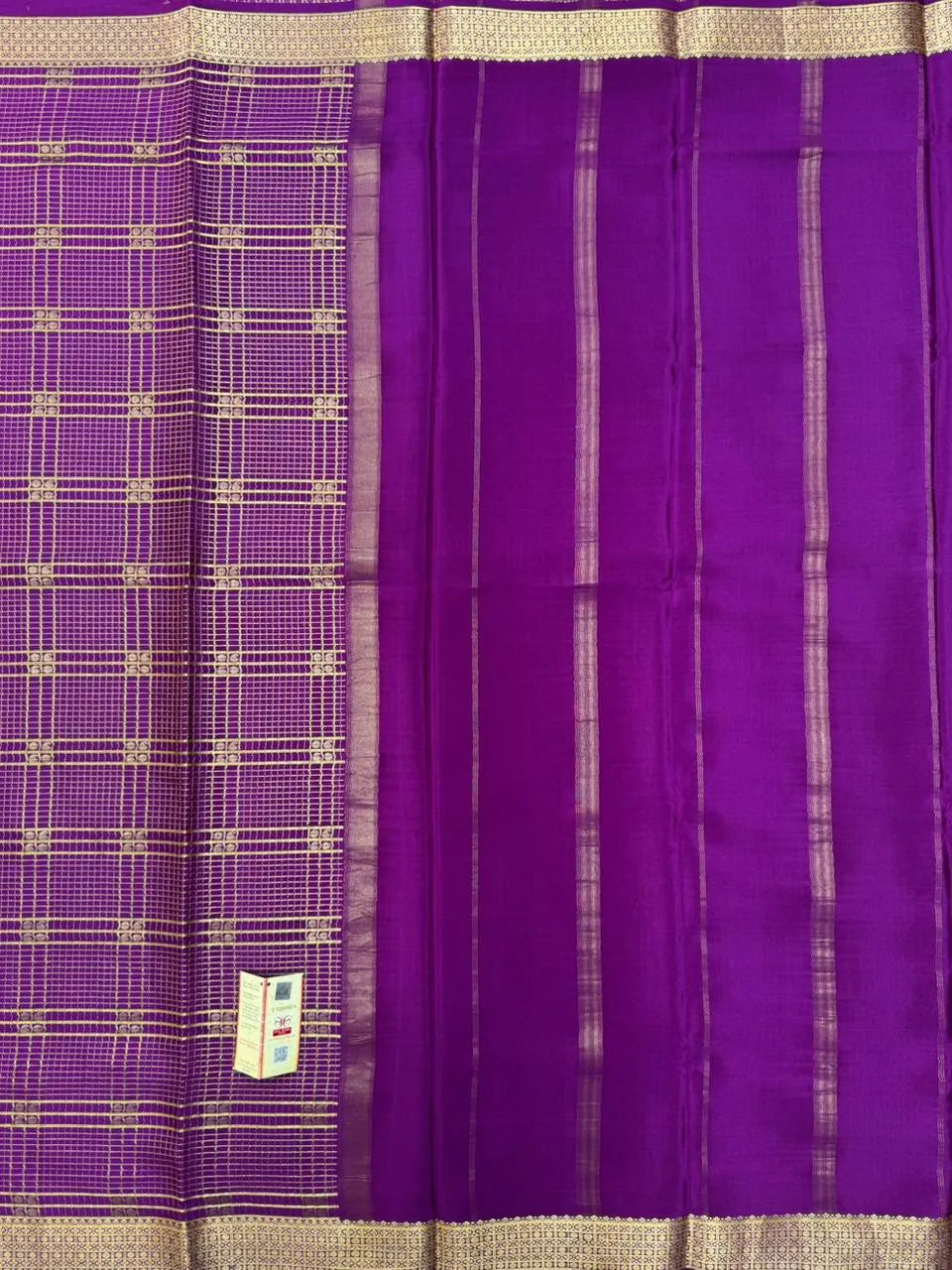 Mysore Silk Saree with Royal Chex Pattern (Chamundi)