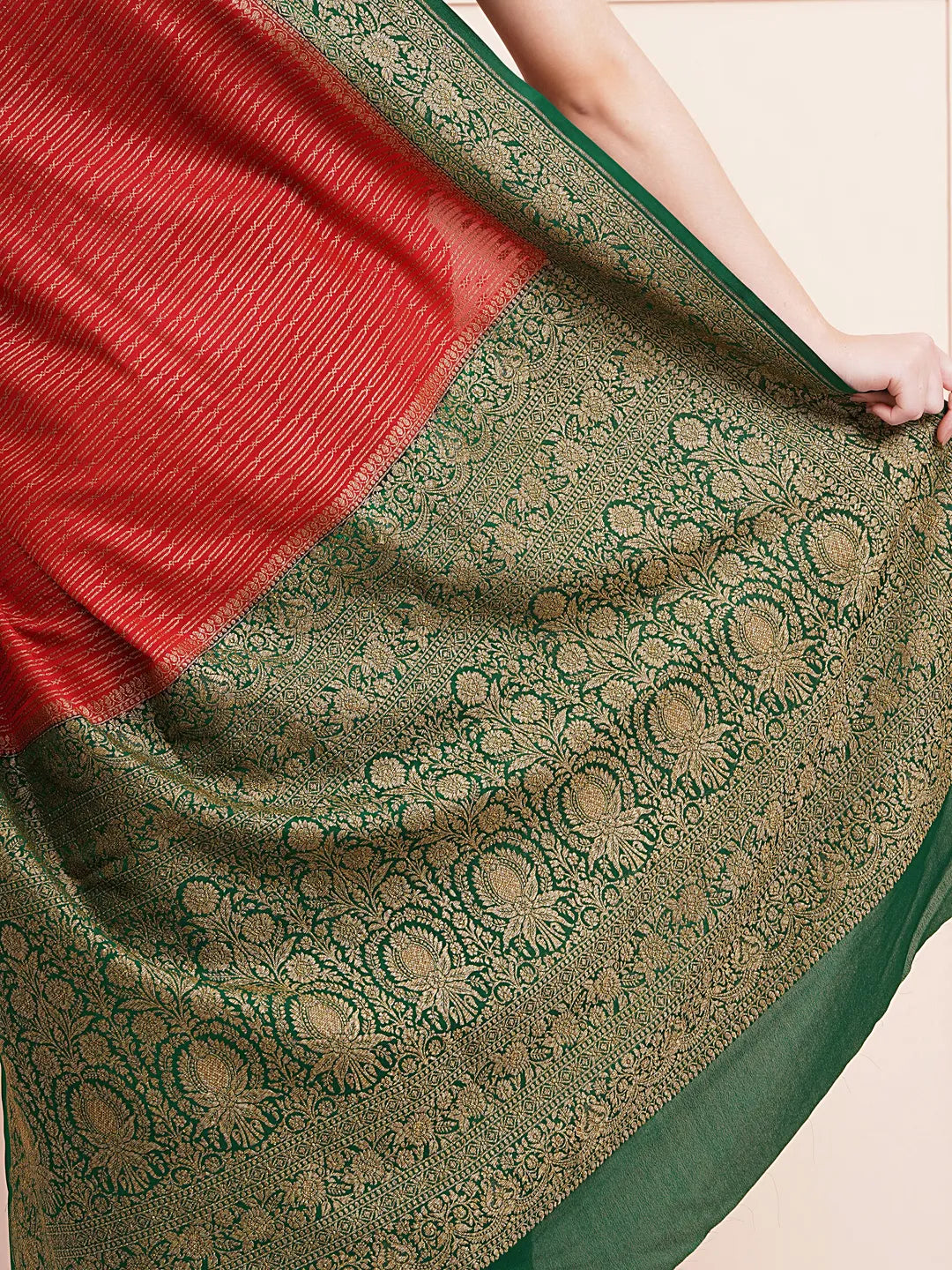 Pure Banarasi Crepe Silk Saree