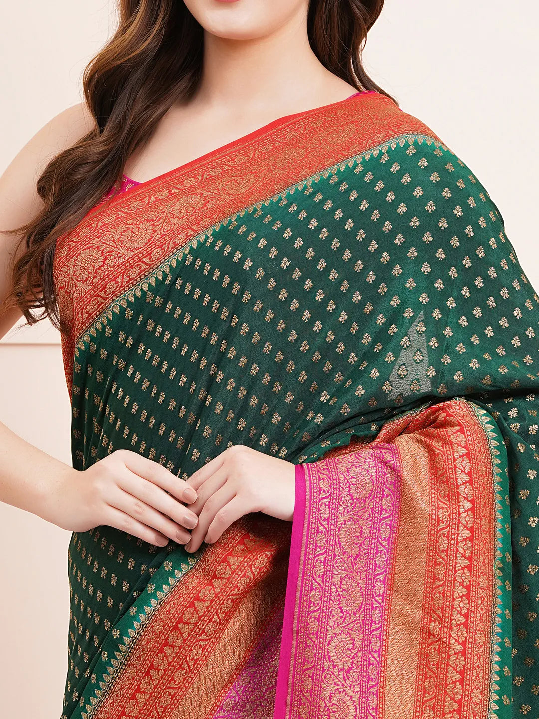Pure Banarasi 3D Crape Silk Saree
