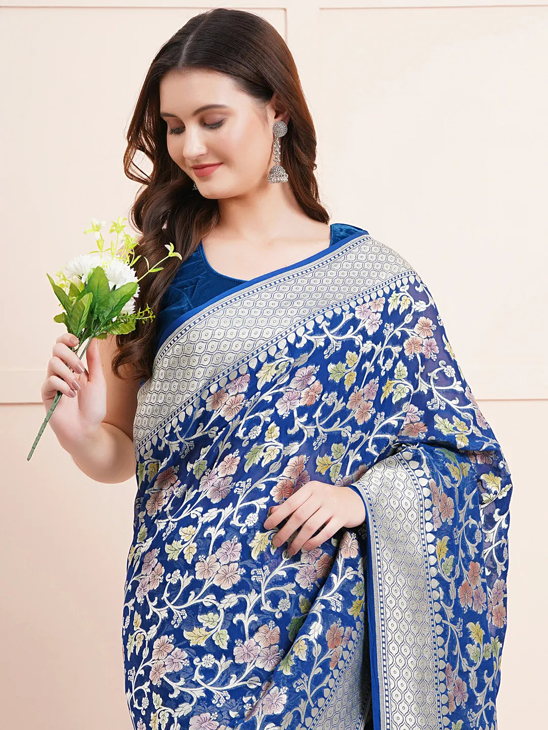 Exquisite Pure Khaddi Georgette Saree – Ideal Choice for Traditional and Celebration Wear