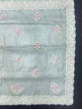 EMB Organza Saree with Intricate Thread Work