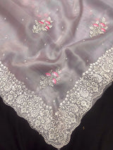 EMB Organza Saree with Intricate Thread Work