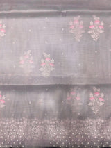 EMB Organza Saree with Intricate Thread Work