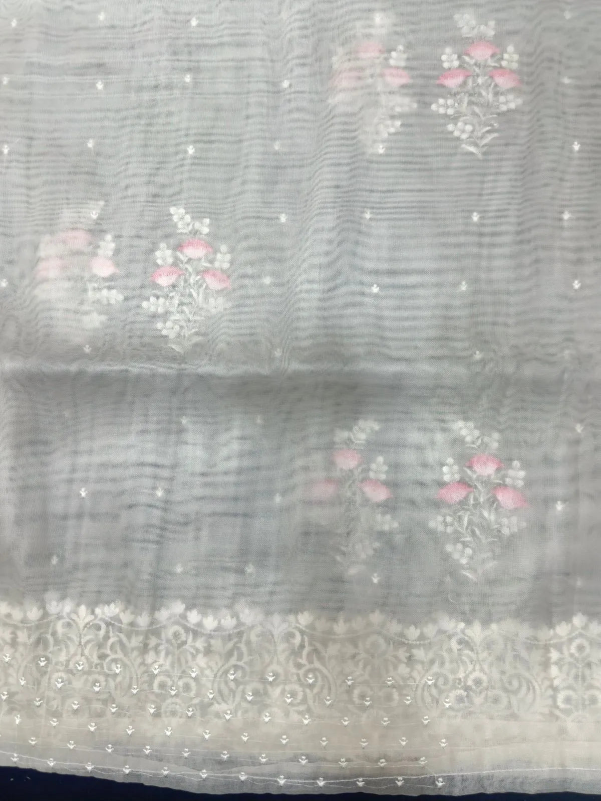 EMB Organza Saree with Intricate Thread Work