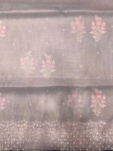 EMB Organza Saree with Intricate Thread Work