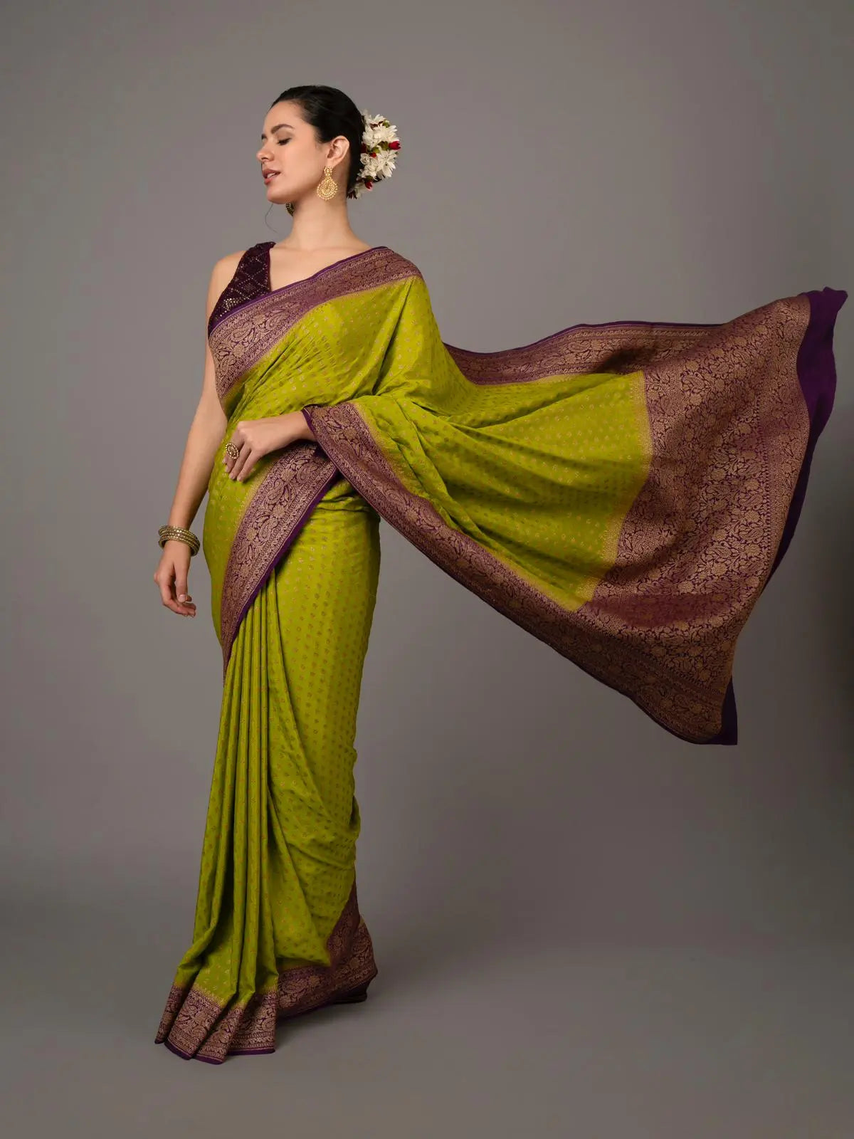 Pure Banarasi Crepe Silk Saree