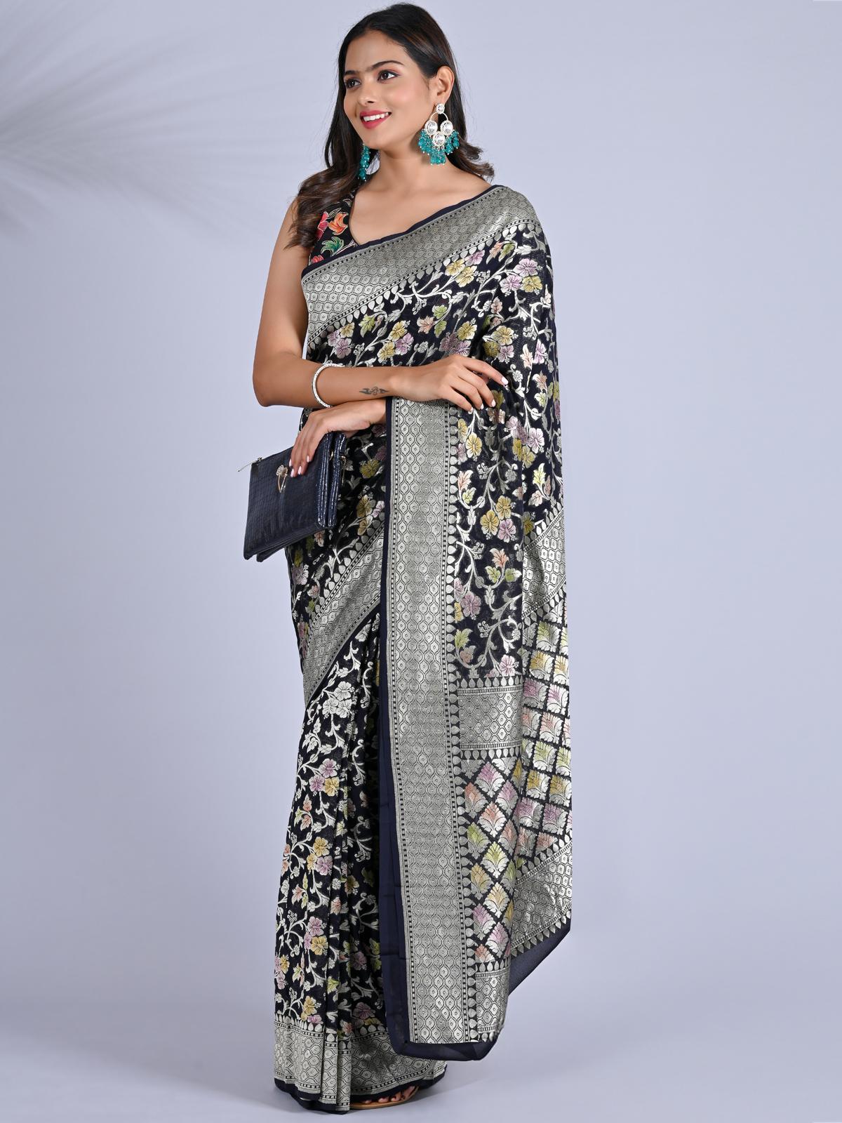 Meena Kari Pure Khaddi Georgette Saree