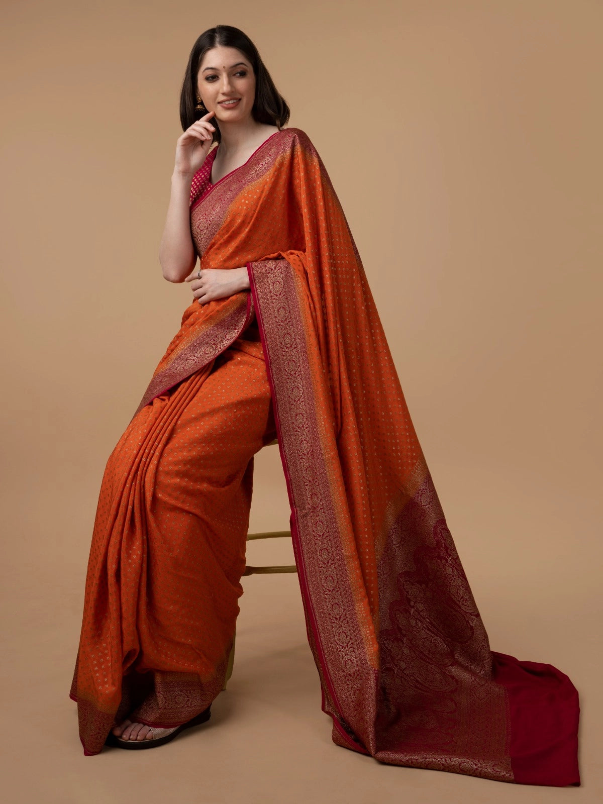 Pure Banarasi Crepe Silk Saree