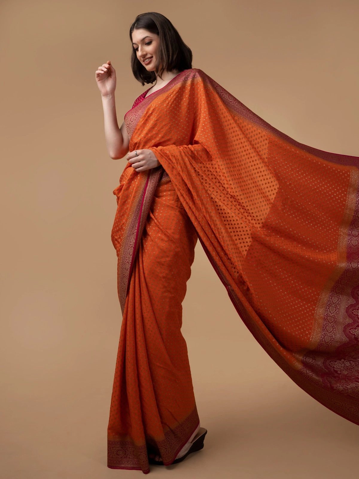 Pure Banarasi Crepe Silk Saree
