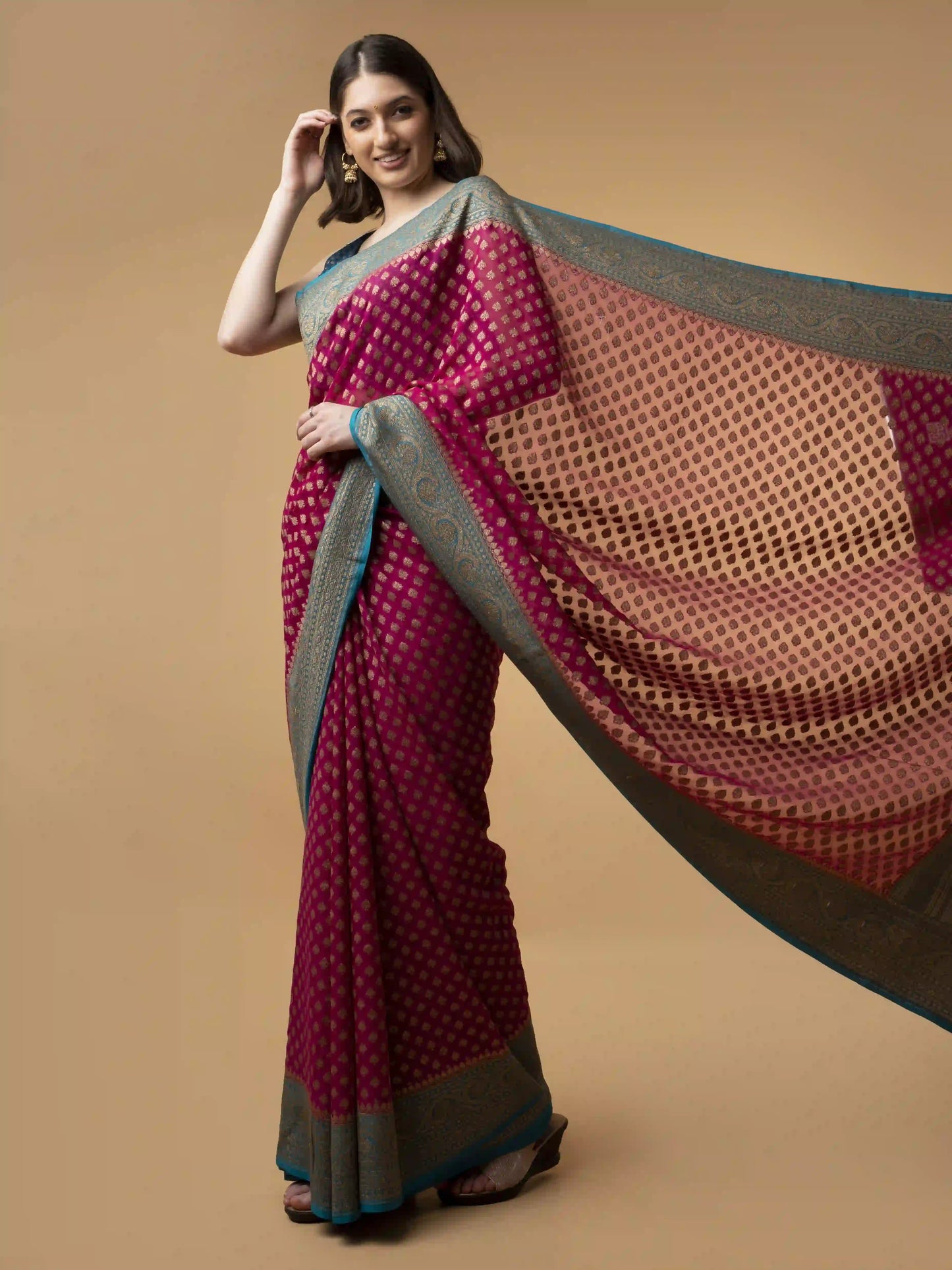 Pure Khaddi Georgette Silk Saree