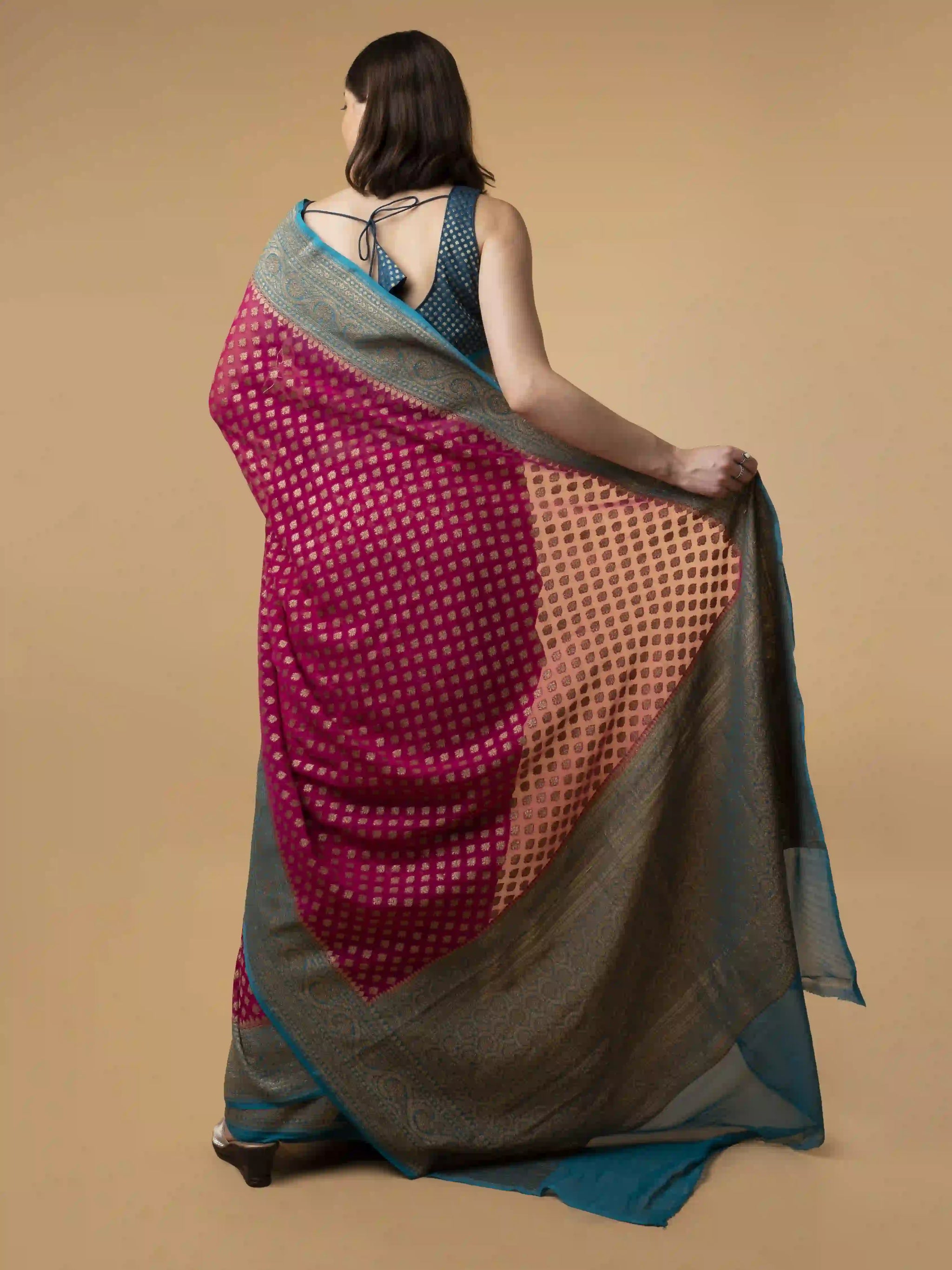 Pure Khaddi Georgette Silk Saree