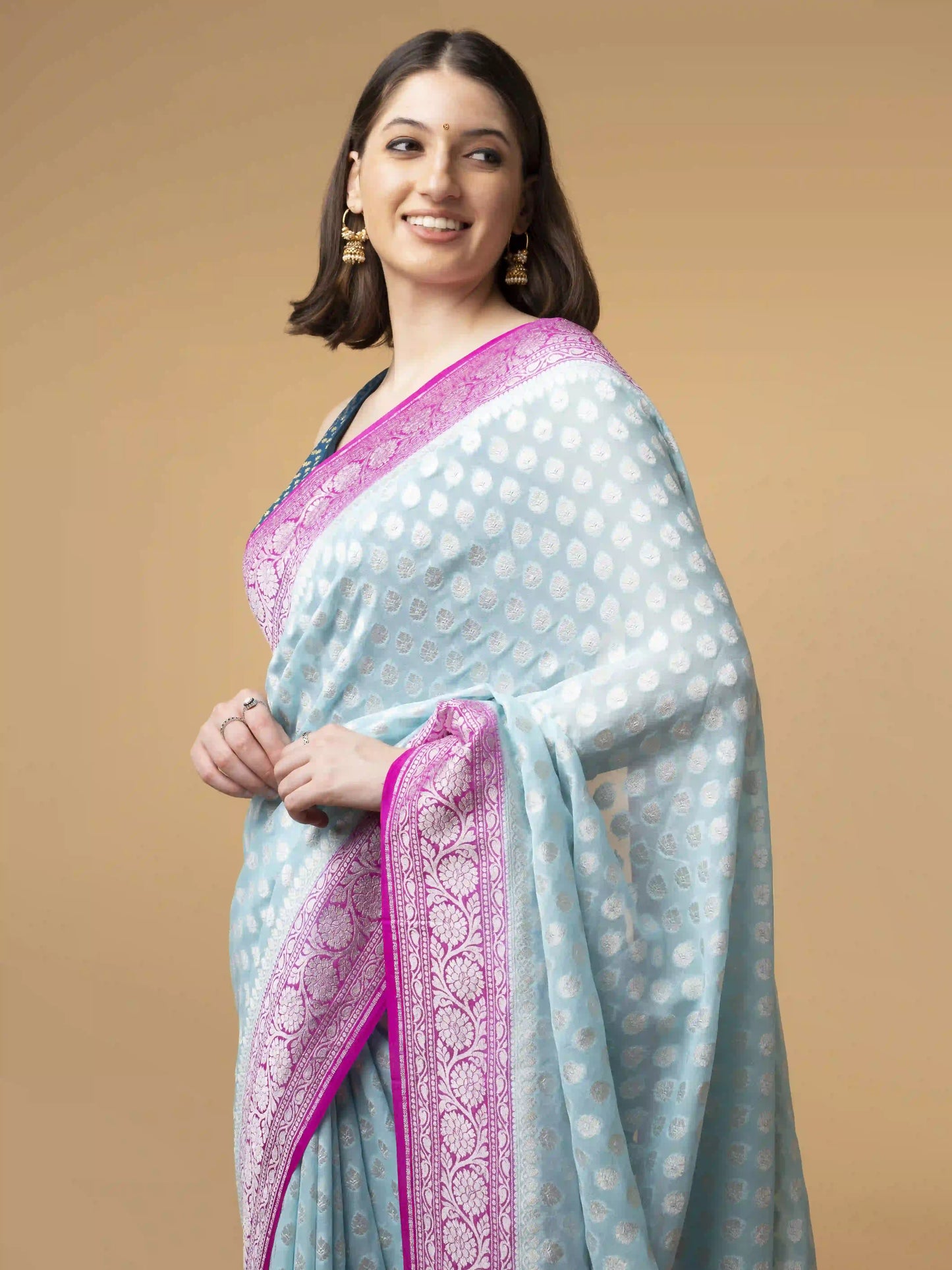 Pure Khaddi Georgette Silk Saree