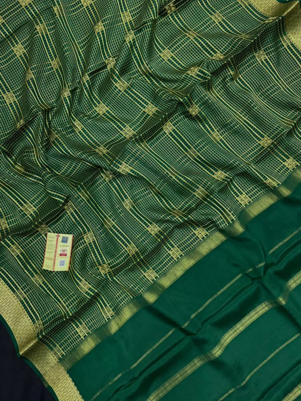 Mysore Silk Saree with Royal Chex Pattern (Chamundi)