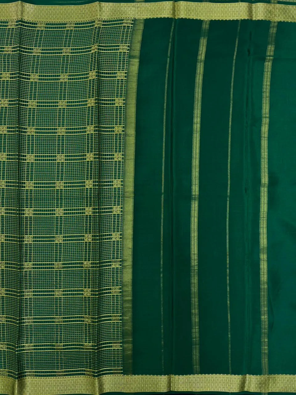 Mysore Silk Saree with Royal Chex Pattern (Chamundi)