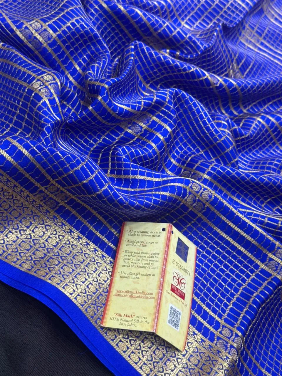 Mysore Silk Saree with Royal Chex Pattern (Chamundi) 
