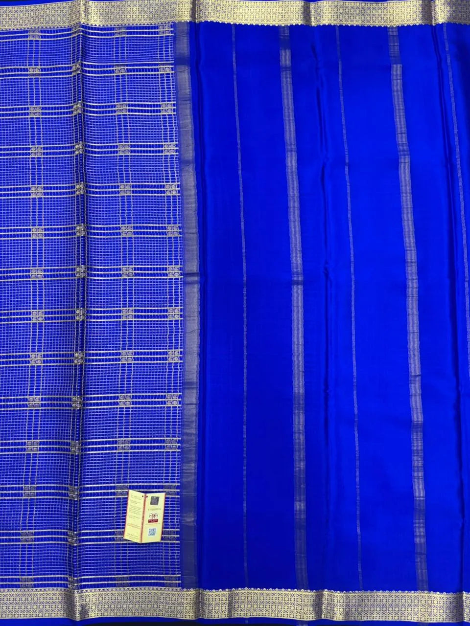 Mysore Silk Saree with Royal Chex Pattern (Chamundi) 