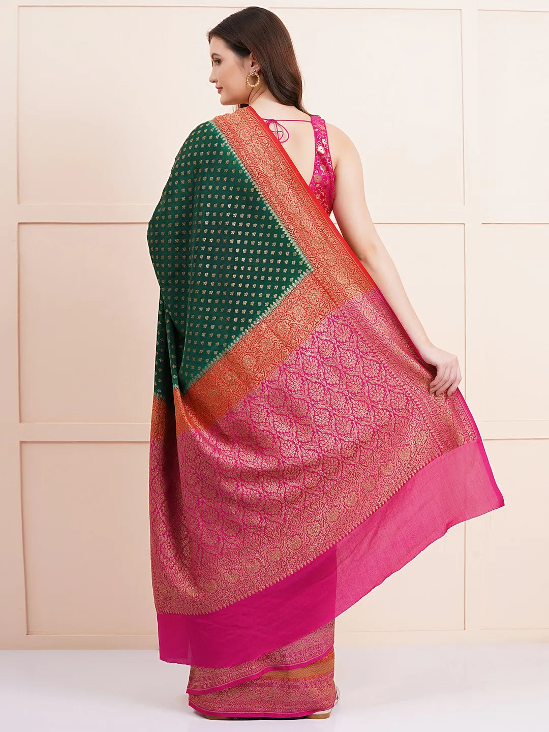 Pure Banarasi 3D Crape Silk Saree 