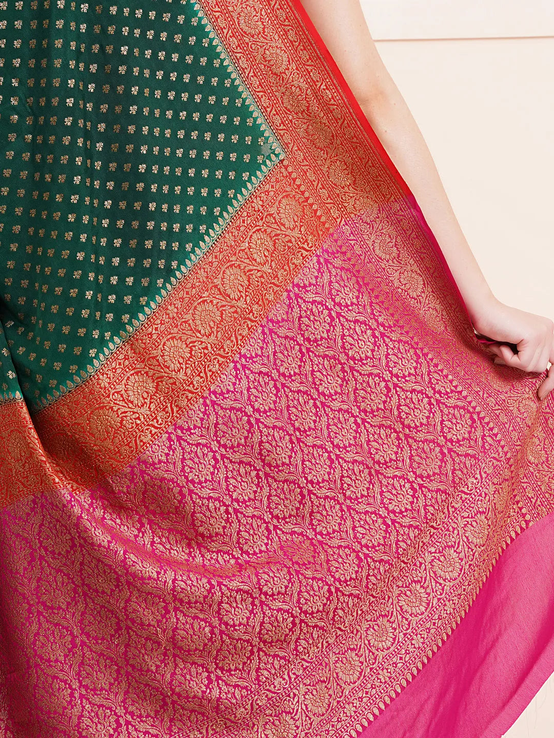 Pure Banarasi 3D Crape Silk Saree 