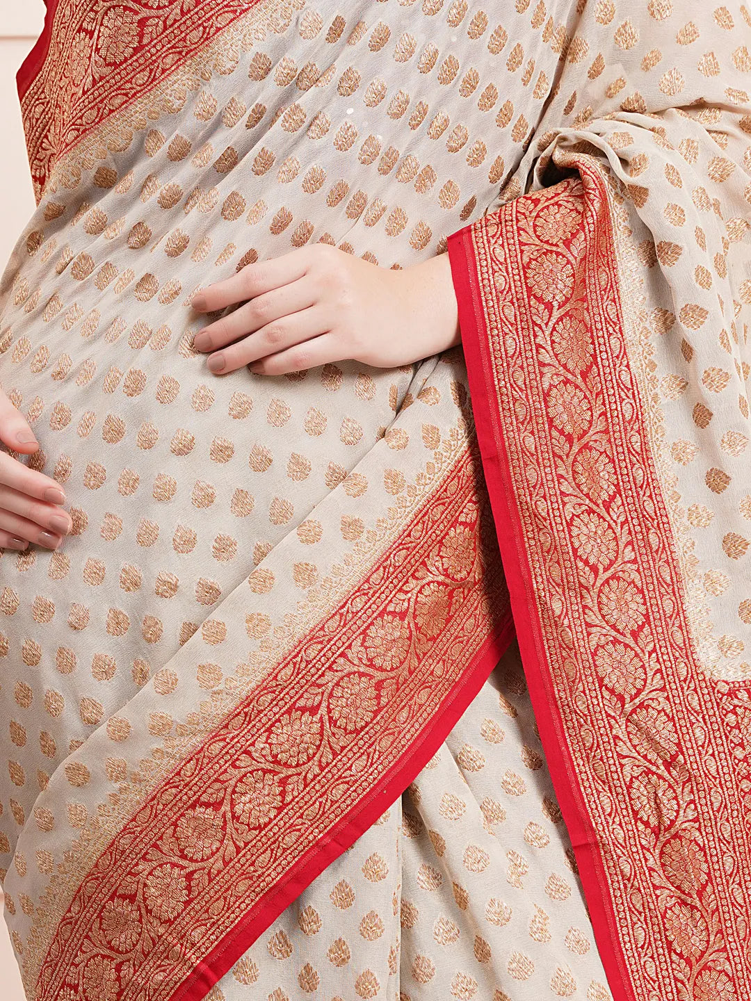 Timeless Pure Khaddi Georgette Silk Saree – The Ultimate Ethnic Wear for Wedding Celebrations.