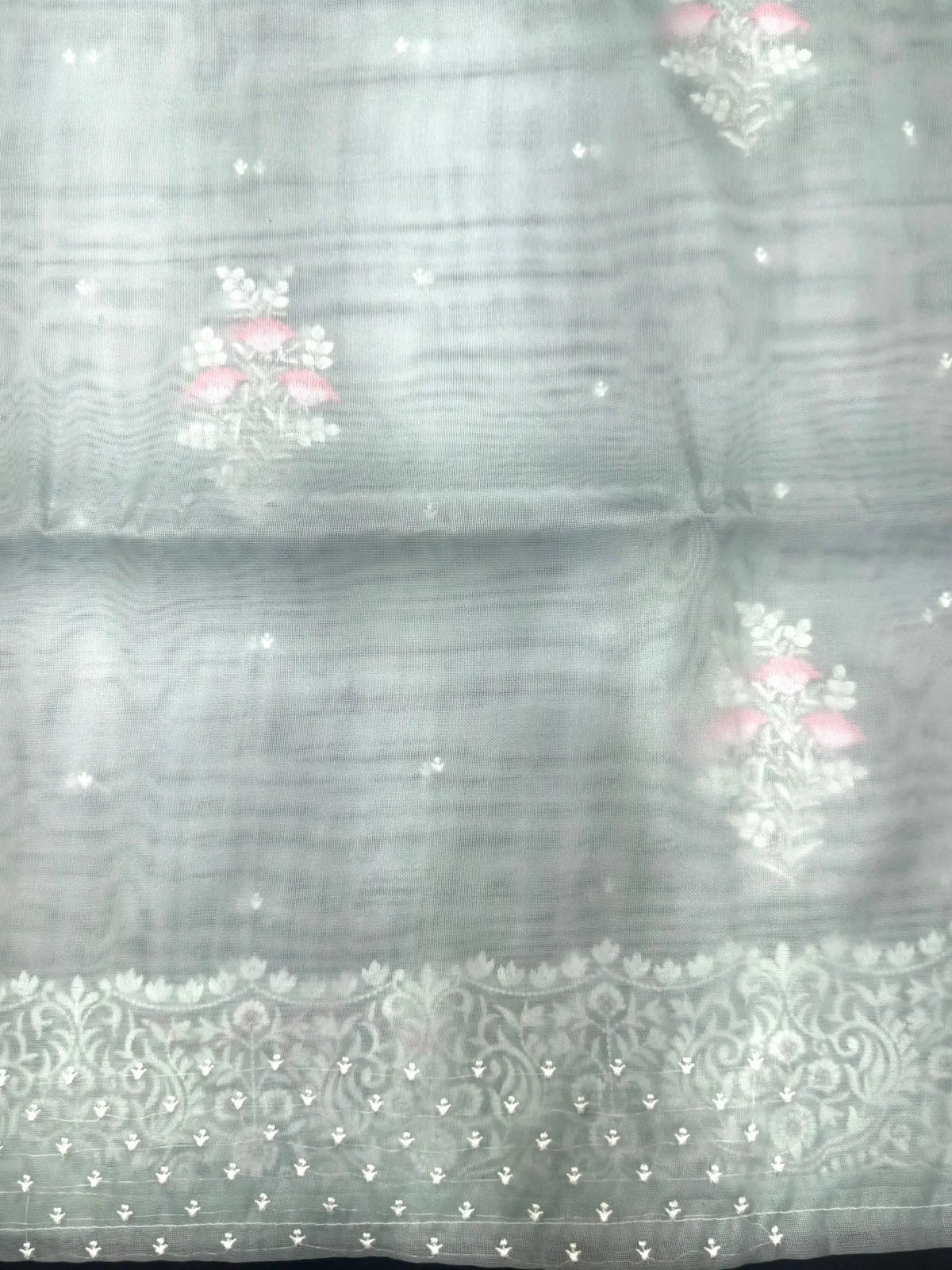 EMB Organza Saree with Intricate Thread Work