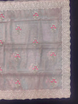 EMB Organza Saree with Intricate Thread Work