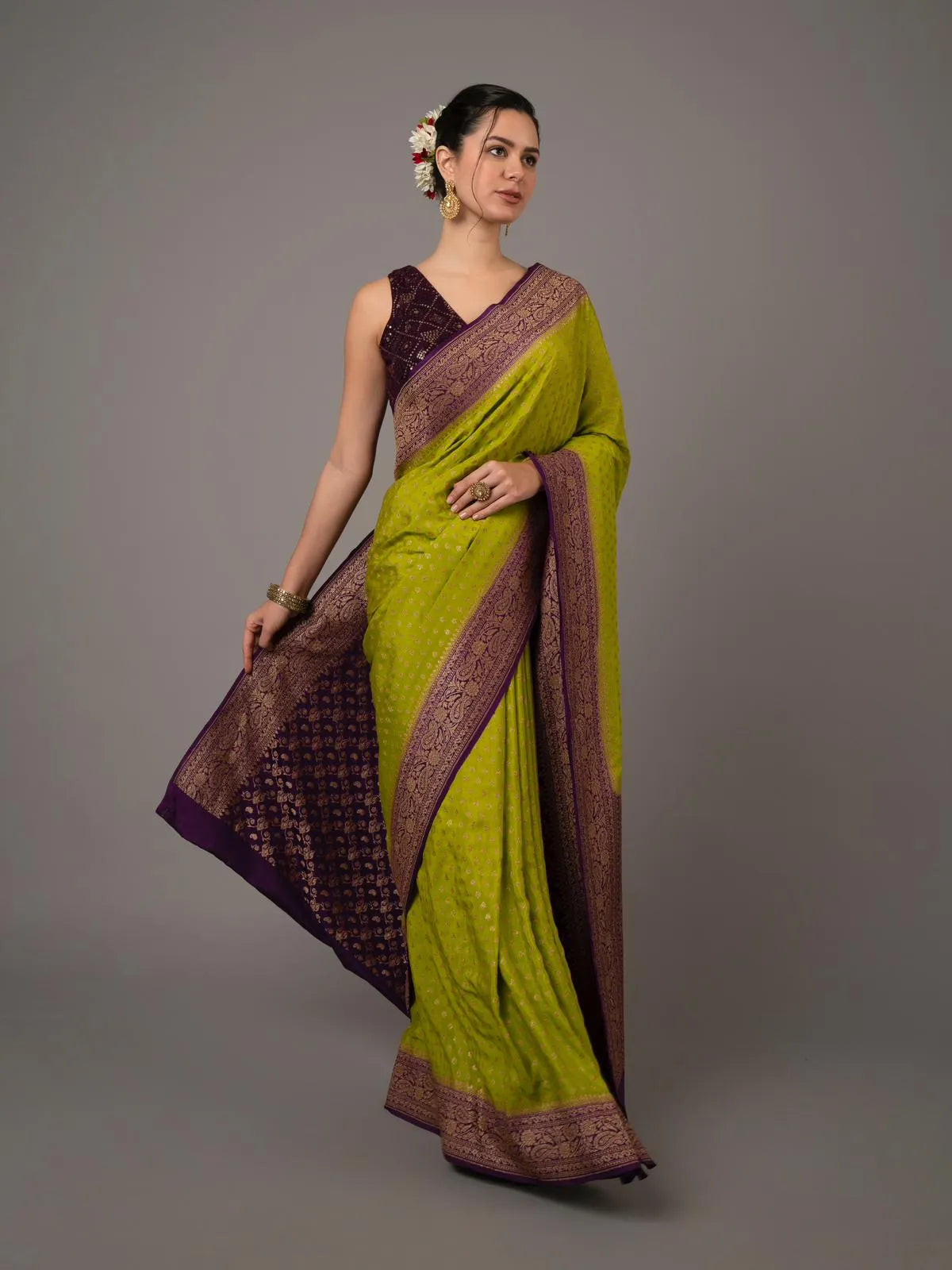 Pure Banarasi Crepe Silk Saree