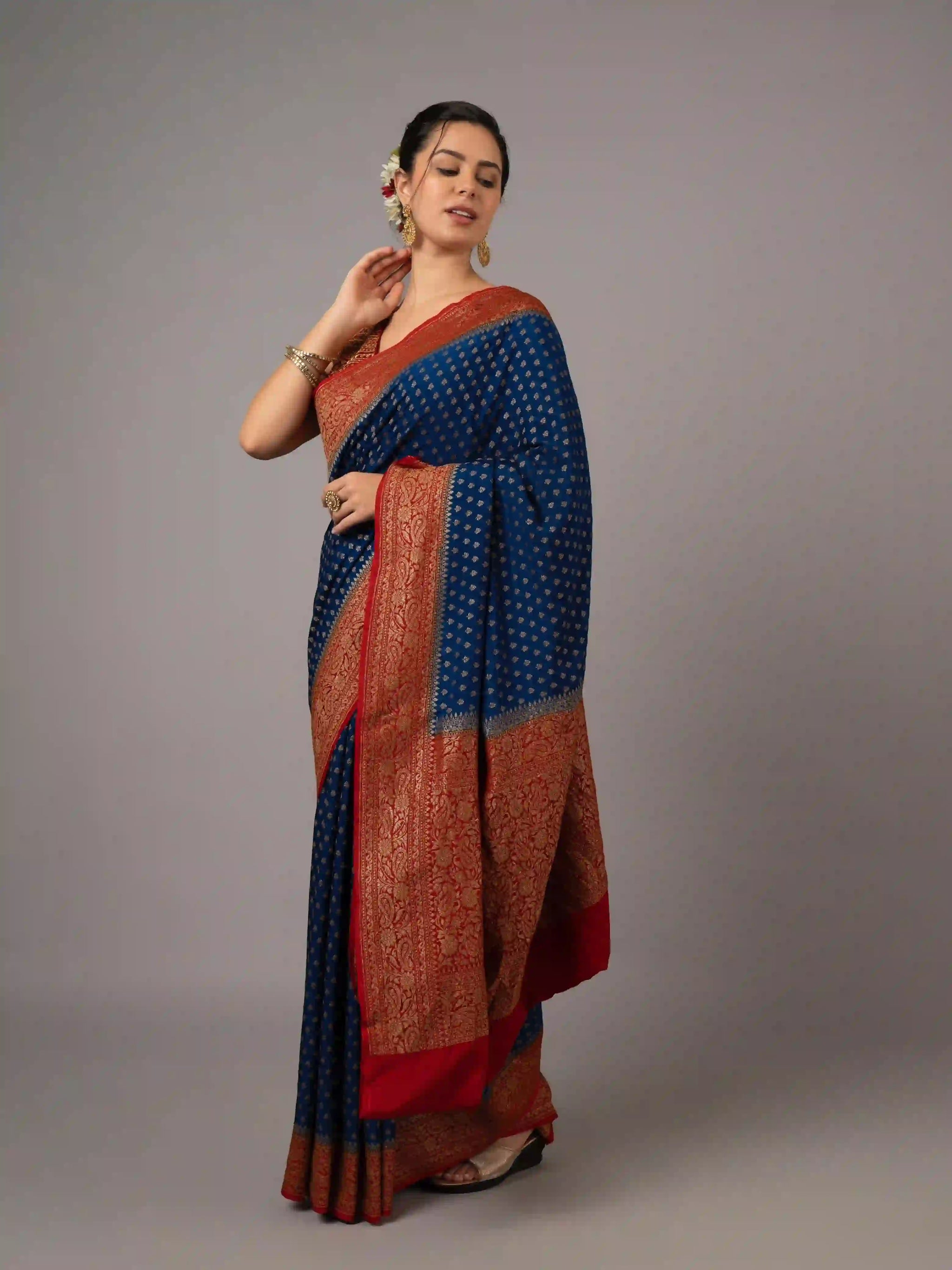 Pure Banarasi Crepe Silk Saree
