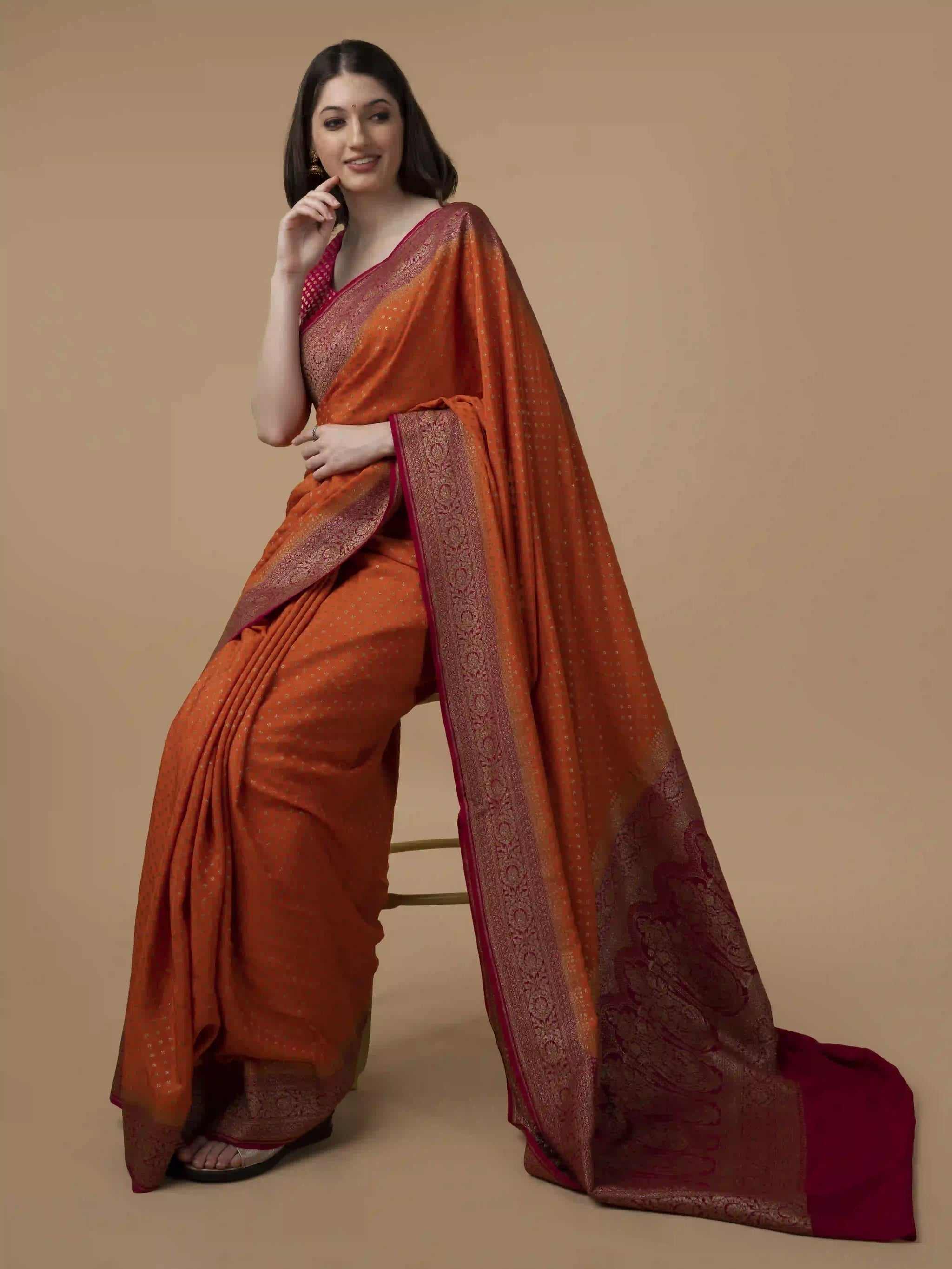 Pure Banarasi Crepe Silk Saree