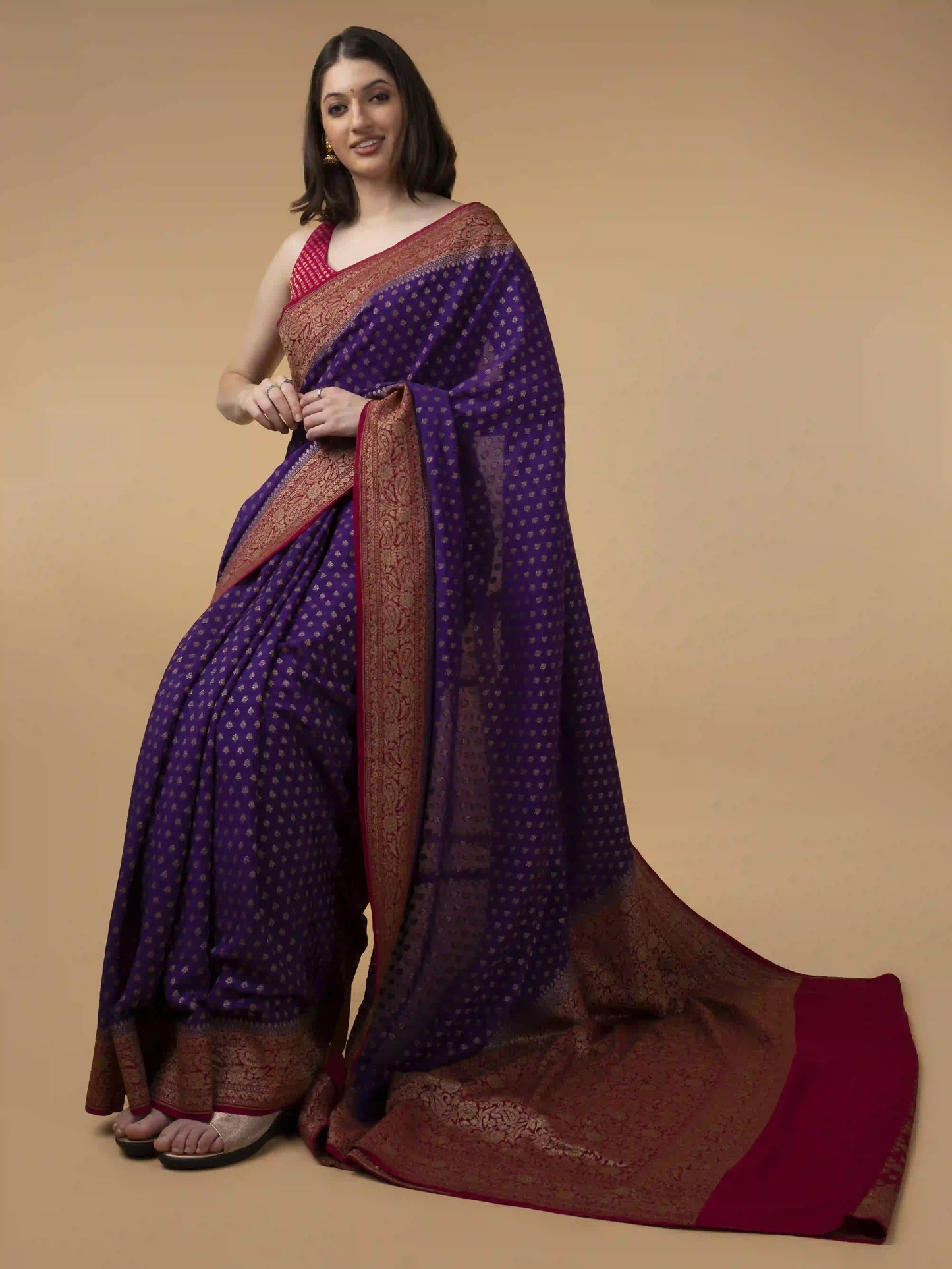 Pure Banarasi Crepe Silk Saree 