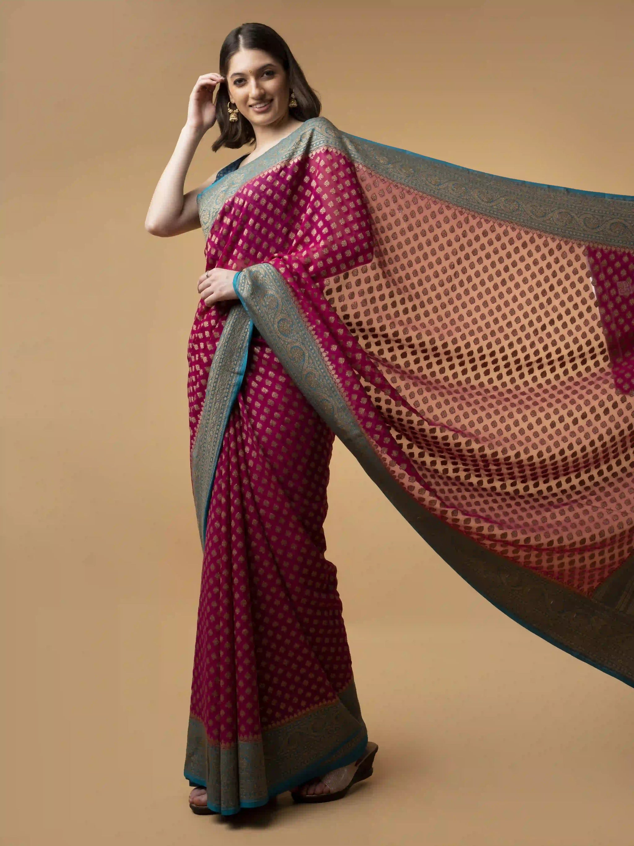 Pure Khaddi Georgette Silk Saree