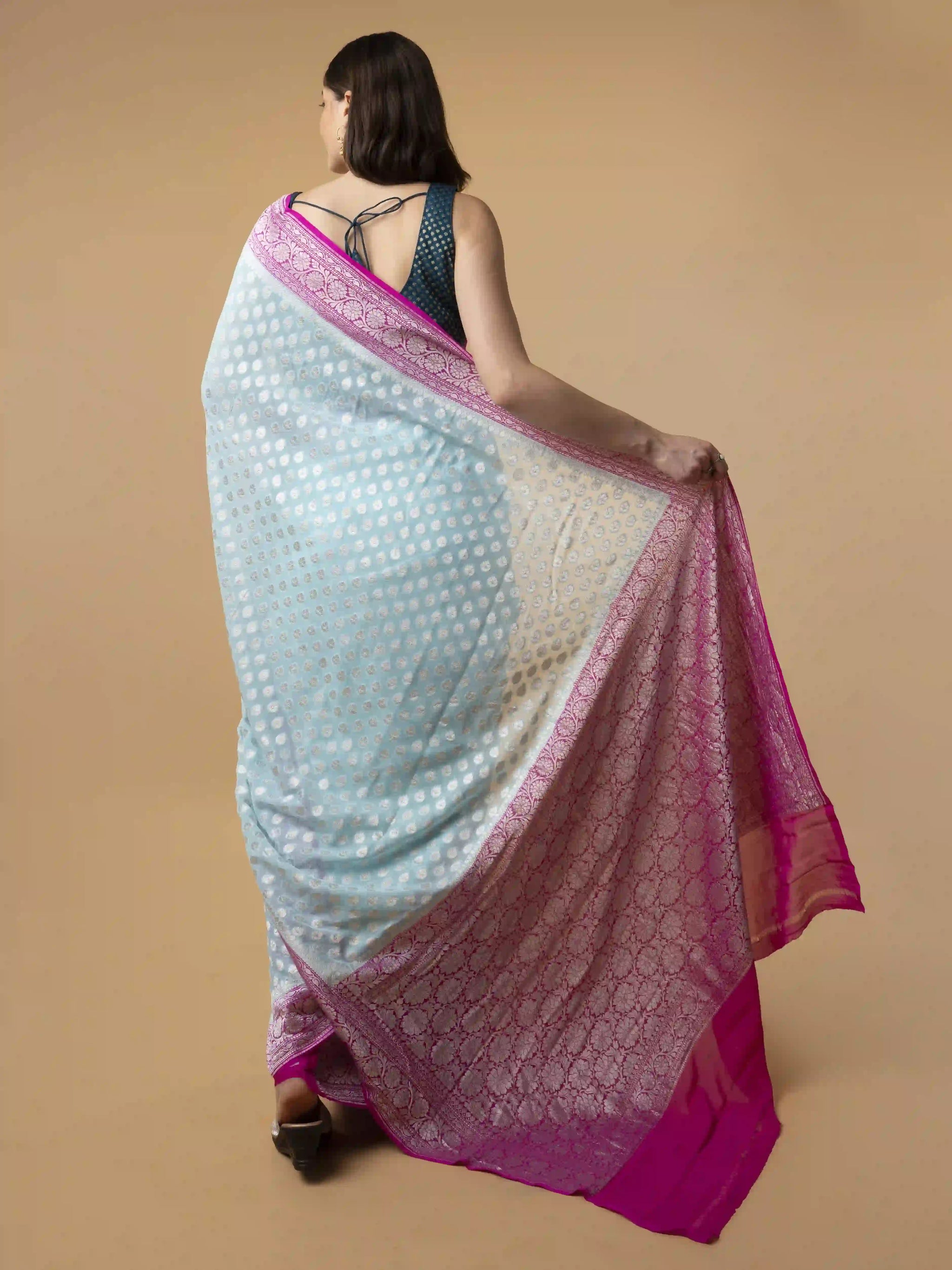 Pure Khaddi Georgette Silk Saree