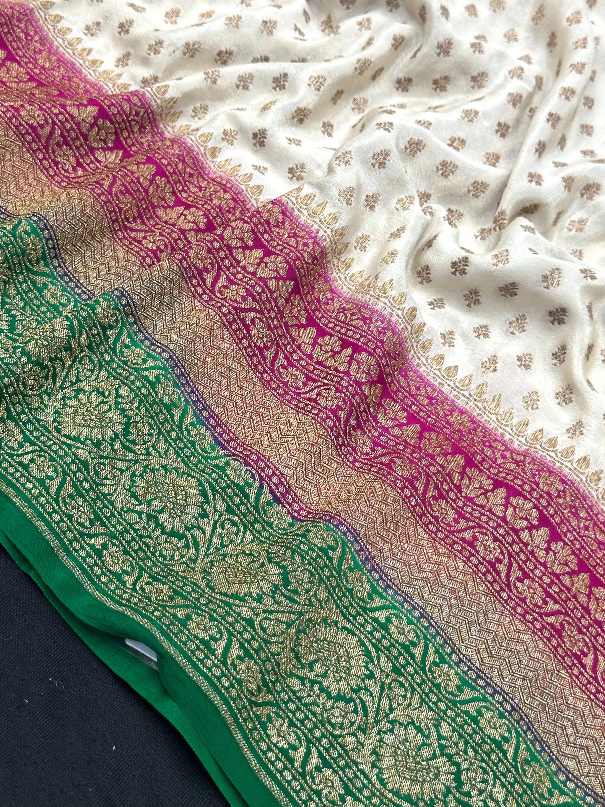 Pure Banarasi 3D Crape Silk Saree