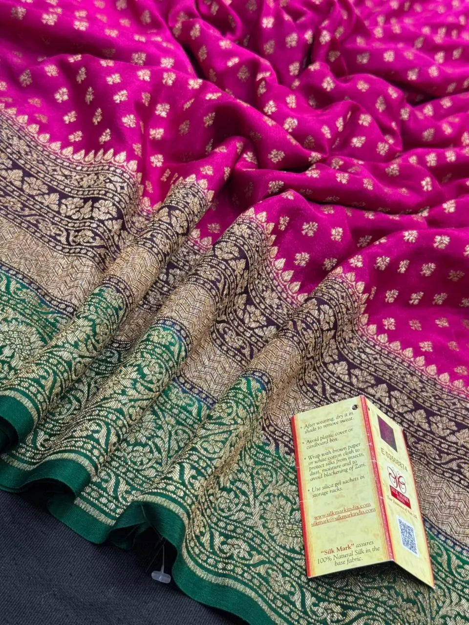 Pure Banarasi 3D Crape Silk Saree