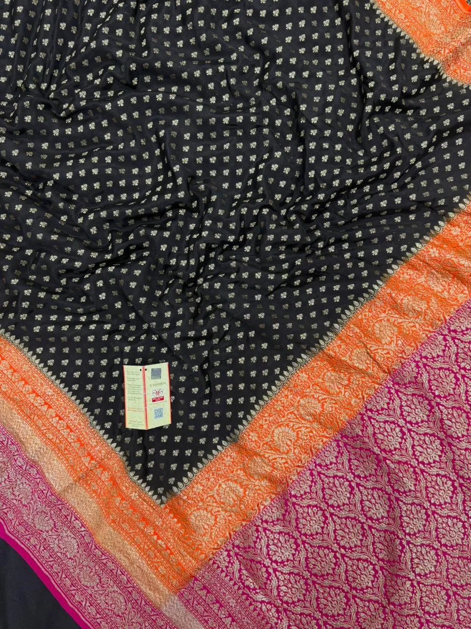 Pure Banarasi 3D Crape Silk Saree