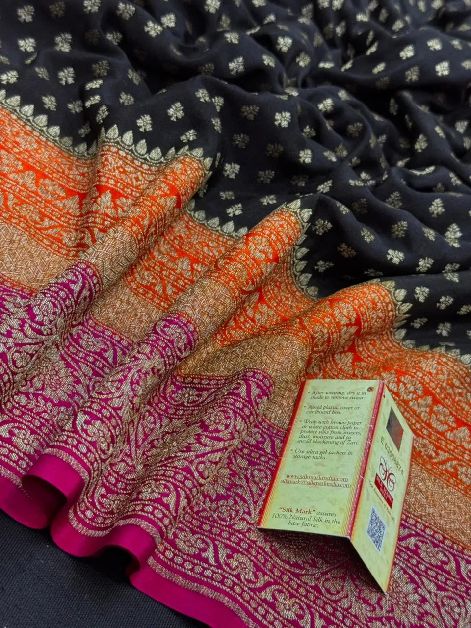 Pure Banarasi 3D Crape Silk Saree