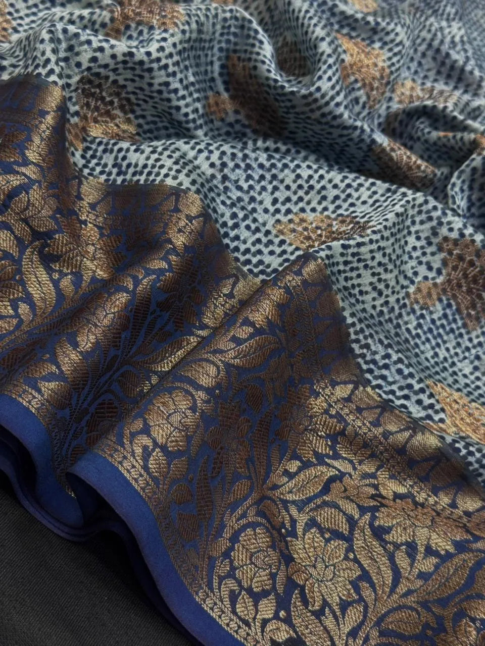 Luxury Drape: Authentic Pure Chinya Silk Saree-Pure chinya silk H