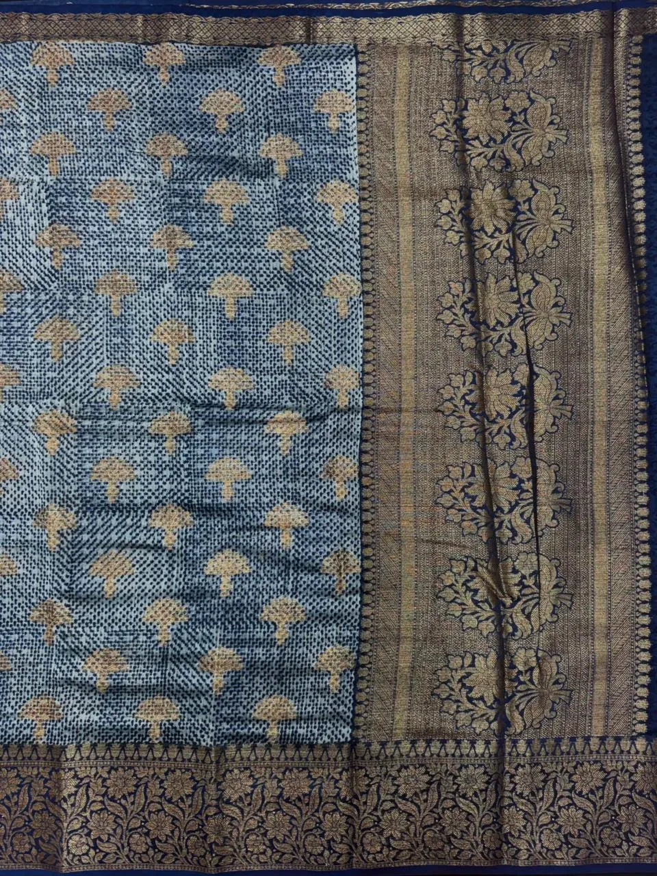 Luxury Drape: Authentic Pure Chinya Silk Saree-Pure chinya silk H