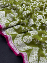 Elegant Pure Khaddi Georgette Pipping Saree with Subtle Shine