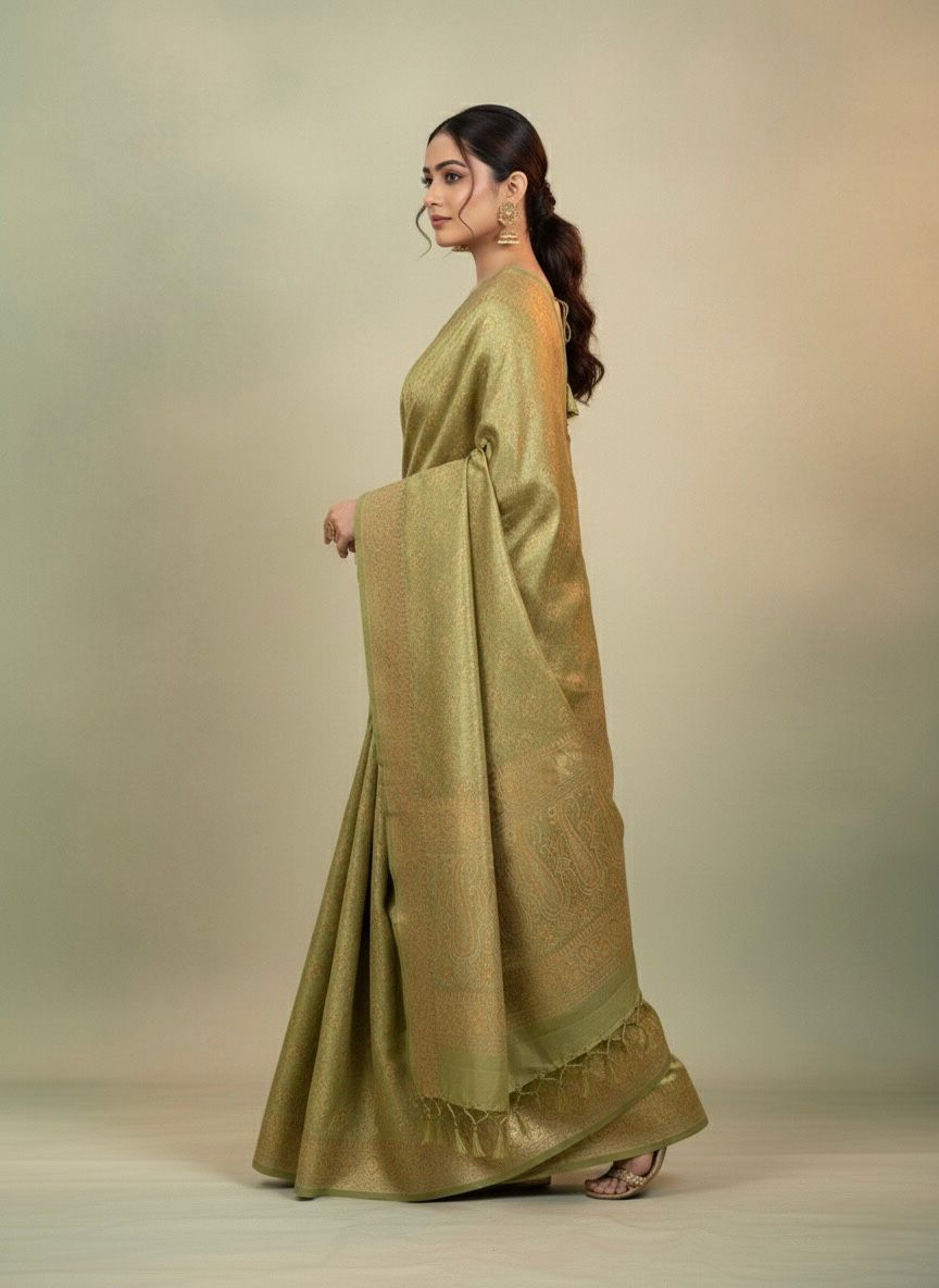 Smining Tree-Satin Silk saree 